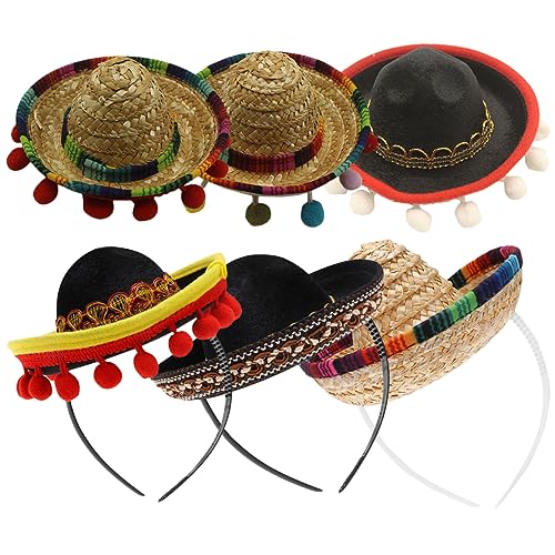 MOLUCKFU 6pc Set Sombrero Hut Mexikanischen Party Hut Für Fiesta Decor Haarband Stirnband Zubehör MOLUCKFU 6pc Set Sombrero Hut Mexikanischen Party Hut Für Fiesta Decor Haarband Stirnband Zubehör von MOLUCKFU