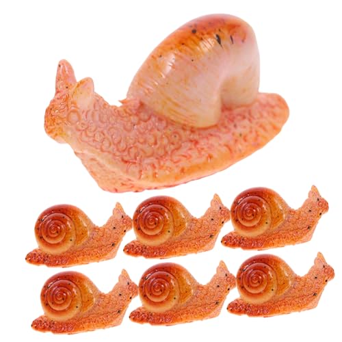 MOLUCKFU 7st Simulierte Kleine Schneckenblume Miniatur-gartendekorationen Miniatur-schneckenstatue Outdoor- Kostüm Miniatur-zubehör Reptilien-tierfigur Aufkleber Tiere Light Brown Harz von MOLUCKFU