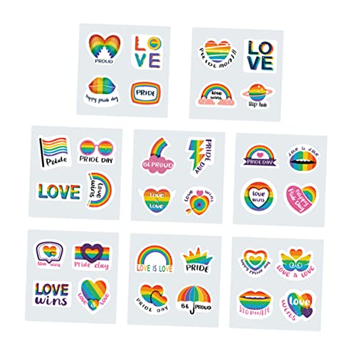 MOLUCKFU 8 Blätter Gleich Aufkleber Gay Aufkleber Gay Pride Aufkleber Abziehbilder Gay Transfer Aufkleber DIY Leuchtende Regenbogen Aufkleber Gay Love Aufkleber Gay Regenbogen Aufkleber von MOLUCKFU