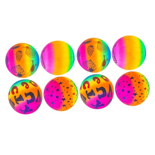 MOLUCKFU 8 Stück Aufblasbare Strandbälle Kreative Wasser Spielzeuge für PVC Rainbow Balls für Pool und Strandaktivitäten Leicht und Sicher für Kleinkinder von MOLUCKFU