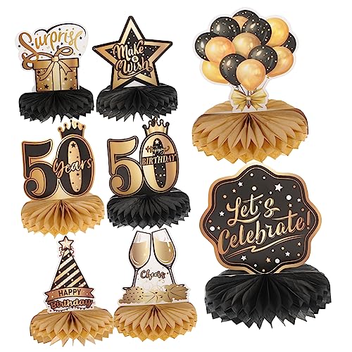 MOLUCKFU Wabendekoration Zum 50. Geburtstag 8 Stück Ornament Zum 50. Geburtstag Partyzubehör für Feiern von MOLUCKFU