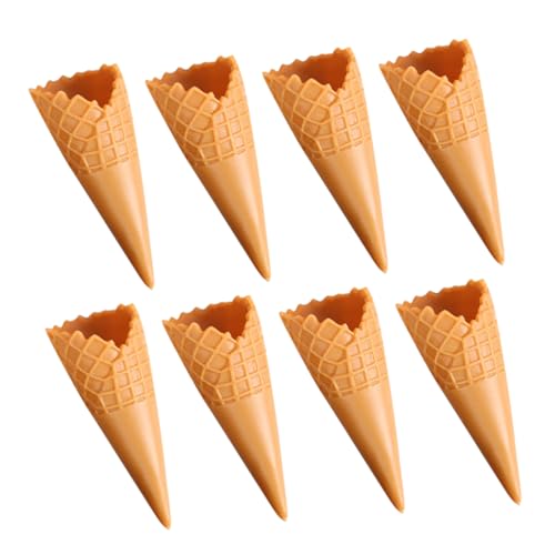 MOLUCKFU 8 Stück Knuspriges Kegelmodell, Realistische Eistüte, Eistüten Anhänger, Handy Muschel Ornamente, Eistüten Spielzeug, Gefälschte Eistüte, Haarspange, DIY Eistüte Aus Kunststoff, von MOLUCKFU