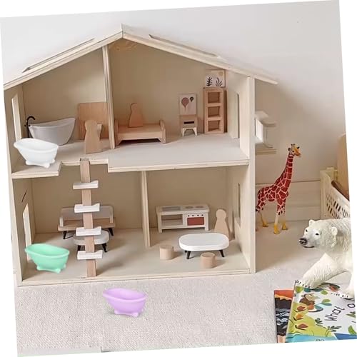 MOLUCKFU 8 Stück Teiliges Miniatur badewannen Langlebigem Harz Detailreiche Puppenhaus deko Realistische Mini Badewannen für Micro Landschaften Puppenhaus Badezimmer Zubehör Vielseitige von MOLUCKFU