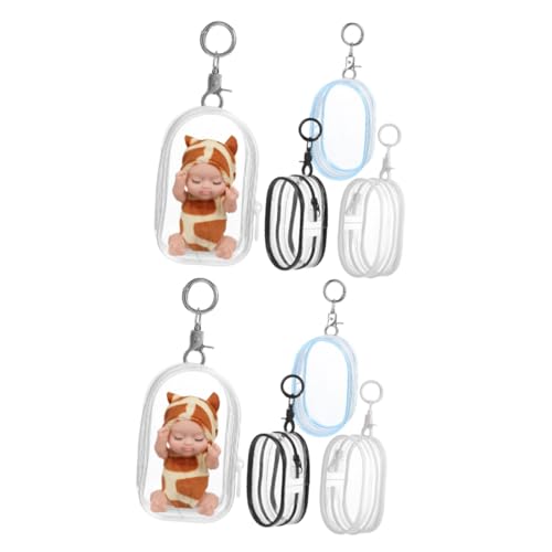 MOLUCKFU 8 Teilige Babytasche, Mini Figuren Aufbewahrungstasche, Transparente Figuren Aufbewahrungstasche, Tragbare Mini Puppentasche, Tragbare Kleine Puppen Aufbewahrungstasche, von MOLUCKFU