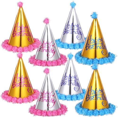 MOLUCKFU 8stücke Teiliges Kindergeschenk-hüte Glanz Für Geburtstagsfeiern Farbenfrohe Party-haarschmuck Für Jungen Und Mädchen Für Kindergeburtstag Deko von MOLUCKFU