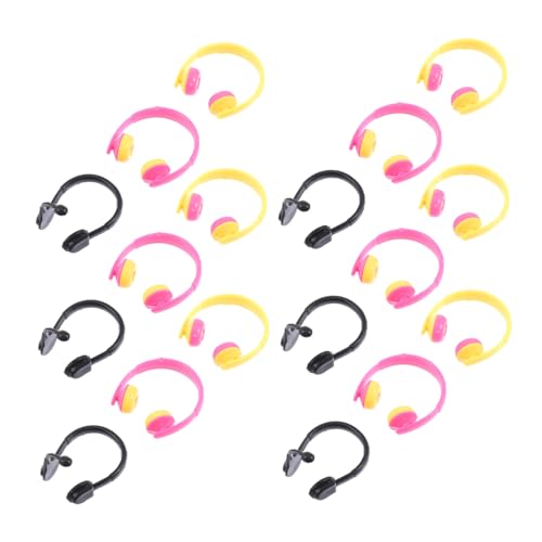 MOLUCKFU 80 Stück Teiliges Mini Headset Puppenzubehör Leichte Dekoration Realistische Mikro Landschaft Requisiten Bunte und Schwarze Kopfhörer für Puppenkostüme und DIY Projekte von MOLUCKFU