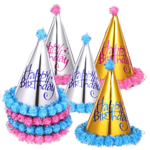 MOLUCKFU 8 Entzückende Kindergeburtstagshüte für Erwachsene Jungen und Mädchen Partygeschenke Dekorative Partyhüte Aus Papier Funkelt für Geburtstagsfeiern von MOLUCKFU