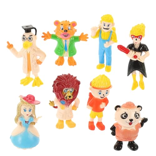 MOLUCKFU 8st Marionetten-tierverzierungen Tierpuppenstatue Miniatur-tierstatue Kinderzimmer Schmuck Mini-Menschen-Figur Dekorationen Miniaturpuppe Puppenornament Zubehör PVC von MOLUCKFU