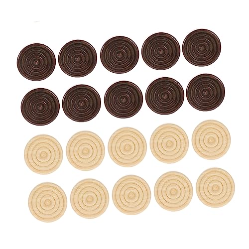 MOLUCKFU 96Stücke Runde Schachfiguren aus Holz Universelles Spielzubehör für Strategiespiele für Reisen Familien und Partysituationen mit Glatter Oberfläche von MOLUCKFU