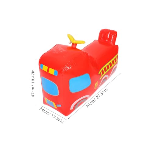 MOLUCKFU Aufblasbares Feuerwehrauto für Kleinkinder Jahre PVC Tumbler Outdoor Sitzfahrzeug Stabiler Aufblasbarer Feuerwehrwagen für Jungen und Mädchen Buntes Geburtstagsgeschenk von MOLUCKFU
