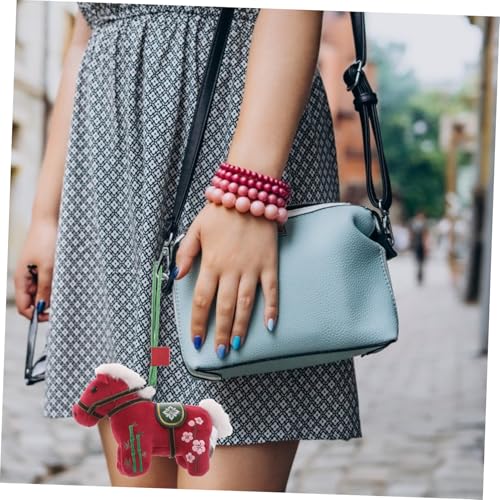 MOLUCKFU Chinesischer Tierkreis Pferdeanhänger Plüschfigur Jahr Glücksbringer Weiches Kuscheltier Auto Rucksack Dekoration Vielseitiges Geschenk von MOLUCKFU
