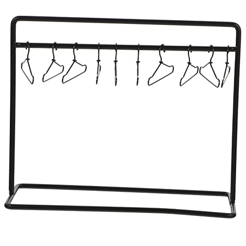 MOLUCKFU Dekorative Mini Kleiderbügel für Puppen mit Schwarzen Hängern für Puppenbekleidung für Puppenschränke und Miniaturmöbel von MOLUCKFU
