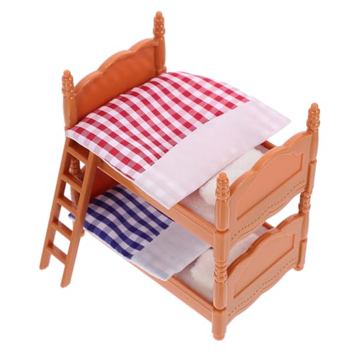 MOLUCKFU Doppelbett für Puppenhäuser Realistisches Platzsparendes Design aus Sicherem für Kreative Rollenspiele und Kinderzimmer Dekoration von MOLUCKFU