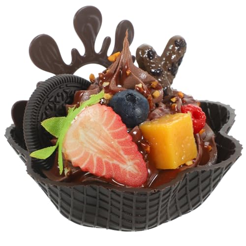 MOLUCKFU Fake Ice Modell Realistisches Dessert für Dekoration Fotografie Imitation für Schaufenster Partys Bunte Eiskugel im Waffelbecher von MOLUCKFU