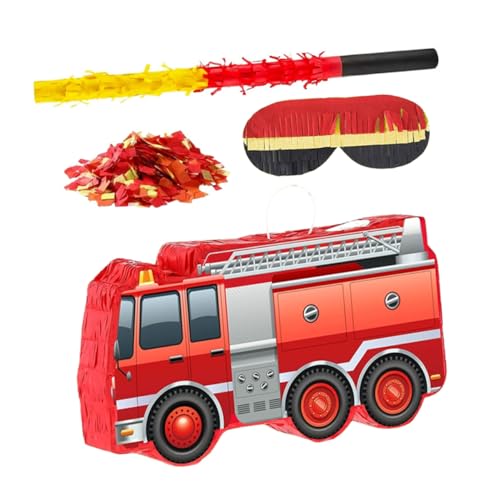 MOLUCKFU Feuerwehrwagen Pinata mit Augenbinde und Konfettifüllung Interaktives Partyspiel für Feuerwehr Themen Dekoration für Jungen Geburtstag Einfache Aufhängung Spaßige Feiergestaltung MOLUCKFU Feuerwehrwagen Pinata mit Augenbinde und Konfettifüllung Interaktives Partyspiel für Feuerwehr Themen Dekoration für Jungen Geburtstag Einfache Aufhängung Spaßige Feiergestaltung von MOLUCKFU