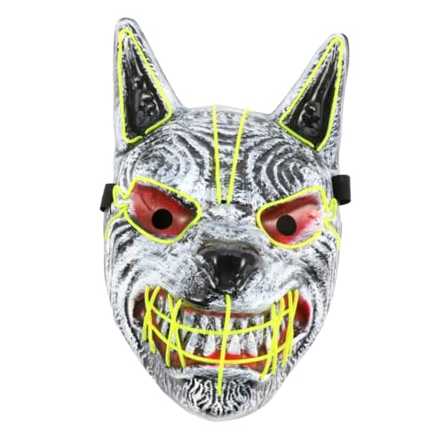 MOLUCKFU Glänzende Wolfkopfmaske Halloween lustig beängstigend Schlachten Cosplay Kostüm realistisch Plüsch glühend gruselig Maskerade Dekor Nonne Horror-Maske LED-Maske Plastik Bunt MOLUCKFU Glänzende Wolfkopfmaske Halloween lustig beängstigend Schlachten Cosplay Kostüm realistisch Plüsch glühend gruselig Maskerade Dekor Nonne Horror-Maske LED-Maske Plastik Bunt von MOLUCKFU