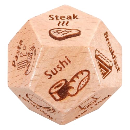 MOLUCKFU Gourmet-Sieb Tag Jubiläum Ihr Stuffer Neuheit Strumpf kleine Essenswürfel Essensentscheidungswürfel mehrseitige Würfel Entscheidung zum Abendessen Würfel hölzern Khaki von MOLUCKFU