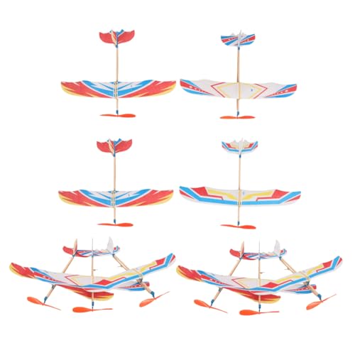 MOLUCKFU Gummimotor Flugzeug Biplane Modell Zum Zusammenbauen Lernspielzeug Für Zufällige Designs Spaß Und Bildung Einem von MOLUCKFU