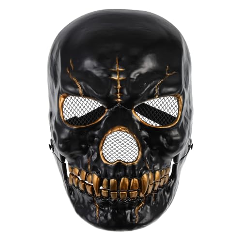 MOLUCKFU Halloween Cosplay Totenkopf Maske aus Hochwertigem Kunststoff Beweglicher Mund Gruselige Vollgesichtsmaske für Party Requisiten Karneval Kostümfest Unisex Leicht Anzuziehen MOLUCKFU Halloween Cosplay Totenkopf Maske aus Hochwertigem Kunststoff Beweglicher Mund Gruselige Vollgesichtsmaske für Party Requisiten Karneval Kostümfest Unisex Leicht Anzuziehen von MOLUCKFU