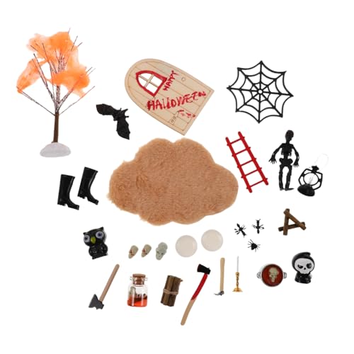 MOLUCKFU Halloween Miniature Dekorationen Miniatur-spukhaus Figuren aus Harz Kompakt und Tragbar Halloween Puppenhaus Zubehör für Puppenhaus Party Klassenzimmer-deko von MOLUCKFU