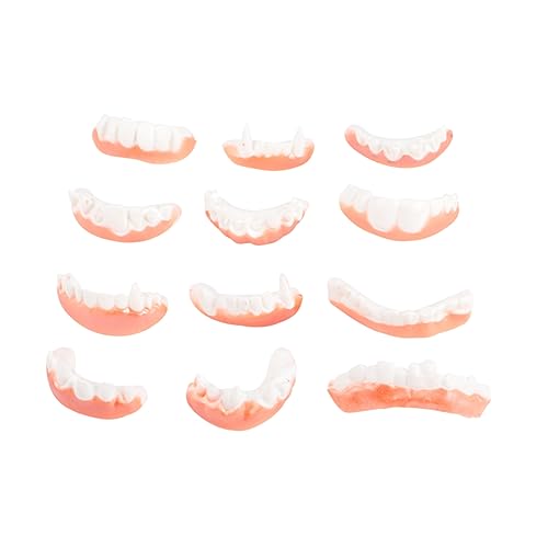 MOLUCKFU Halloween-zahnersatz-Set 12-teilig Vampirzähne Künstliche Zähne Zahnersatz Realistische Halloween-Dekoration Cosplay-zahnersatz Für Erwachsene Halloween-partyzubehör von MOLUCKFU