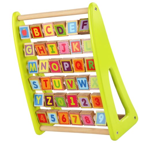 MOLUCKFU Holz Buchstaben Lernspielzeug mit Stabilem Ständer Sicheres Alphabet und Zahlen Lernbrett für Pädagogisches Lernspielzeug zur Frühen und Motorischen Entwicklung für Jungen und von MOLUCKFU