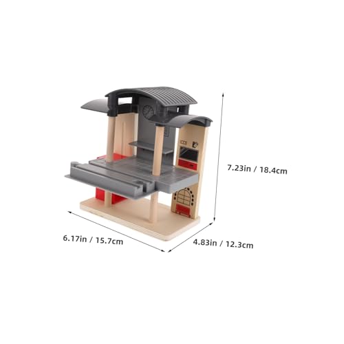 MOLUCKFU Holzbahn Zubehör Elektrische Zugstation mit Schienenverbinder für Eisenbahn Lernspielzeug Fördert Kreativität Motorik und Teamarbeit von MOLUCKFU