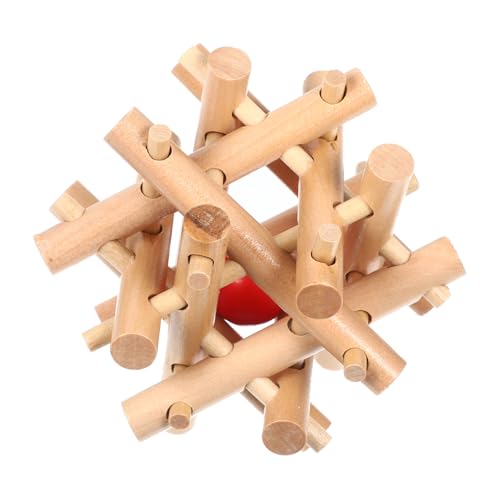MOLUCKFU Holzpuzzle mit Kugel Kindersicheres Lernspielzeug aus Naturholz Fördert Denken und Feinmotorik Interaktives Denkspiel für Erwachsene und Pädagogisches Puzzle zur Kognitiven von MOLUCKFU