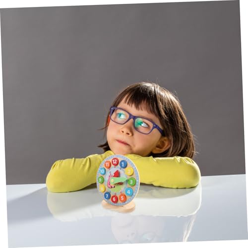 MOLUCKFU Holzuhr Lernspielzeug für Bunte Zahlen Lernuhr Pädagogisches zur Frühen Zeitverständnis Montessori Lernhilfe für Kleinkinder von MOLUCKFU