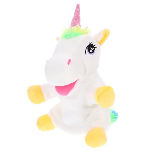 MOLUCKFU Interaktive Einhorn Handpuppe aus Weichem für Realistische Tier handpuppe zum Geschichtenerzählen Pädagogisches für Kreatives Rollenspiel und Fantasievolle Kinderunterhaltung von MOLUCKFU