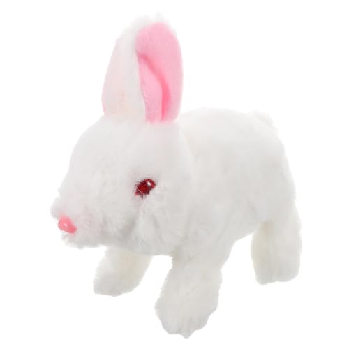 MOLUCKFU Interaktives Plüsch Kaninchen für Elektrisches Laufendes Hasentier mit LED Augen Springendes Kuscheltier Ostergeschenk für Tierliebende Mädchen und Jungen von MOLUCKFU