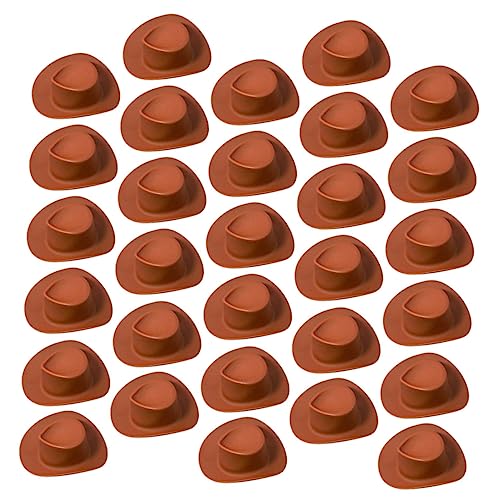 MOLUCKFU Kleiner Cowboyhut für Puppen 30 Stück Party Hut Dekoration Kleine Hüte für Kuchen Basteln Kleiner Cowgirl Hüte für Feste Selbstgemacht für Besondere Anlässe von MOLUCKFU
