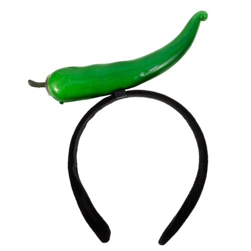 MOLUCKFU Lustiges Chili Haarband Damen Herren Party Haarreif Süßes Stirnband mit Elastischem Gummizug Kreatives Kopfschmuck für Geburtstag Festival von MOLUCKFU