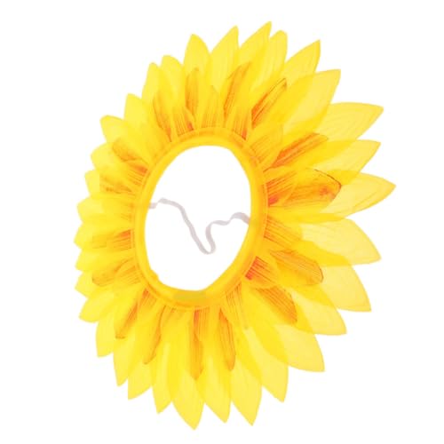 MOLUCKFU Lustiges Sonnenblumen Kopfbedeckung Kinderkostüm Gelb Auffälliger Blumen Hut für Sportfest Event Cosplay Party von MOLUCKFU