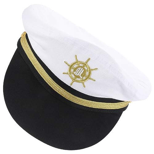 MOLUCKFU Bootfahren Matrosenhut Kostüm Partyhut Dekorativer Hut Bekleidungszubehör Kapitänshut Für Cosplay Bühnenauftritt Kapitänshut MOLUCKFU Bootfahren Matrosenhut Kostüm Partyhut Dekorativer Hut Bekleidungszubehör Kapitänshut Für Cosplay Bühnenauftritt Kapitänshut von MOLUCKFU