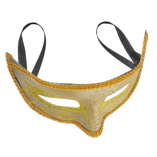 MOLUCKFU Maskerade-maske Zirkus Maskerade Masken Glückselige Maskerade Vintage Halbgesichtsmaske Halloween-alien Halloweenkostüm Maskerade Kostüm Maske Ballmaske Abs Golden von MOLUCKFU