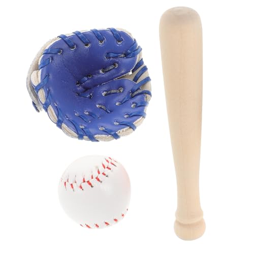 MOLUCKFU Mini Baseball Sportset Tragbar Kompakt Adorable Miniaturen für Basteln Outdoor Freizeit Zubehör in Leuchtendem Blau von MOLUCKFU