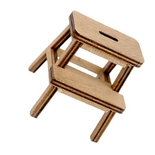 MOLUCKFU Mini Stophocker Kleine Möbel Mini Holzhocker Mini Hausmöbelhocker Modell Mini Holzhocker Holz Mini Stuhl Miniatur Möbel Puppenhaus Layout Propolenhausmöbel Möbel von MOLUCKFU