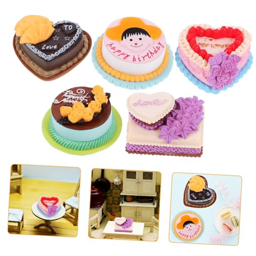 MOLUCKFU Miniatur-Dessert-Spielzeug-Set Simulierte Hochzeitstorte Requisiten Für Puppenhaus- von MOLUCKFU