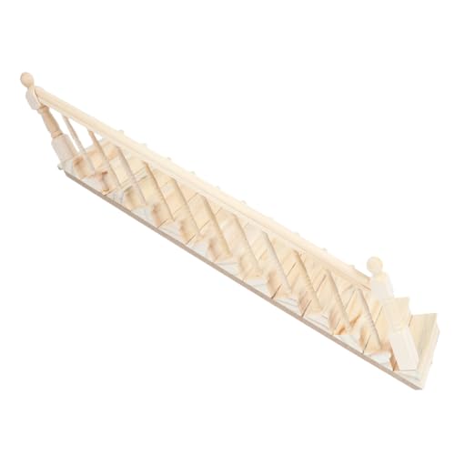 MOLUCKFU Miniatur Haus Treppe Links Holzgeländer DIY Zubehör für Puppenhaus Möbel Modellbau Kreative Wohnzimmereinrichtung Dekorativ Detailliert Handgefertigt von MOLUCKFU