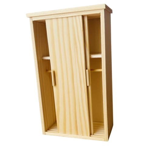 MOLUCKFU Miniatur Holz Kleiderschrank Vintage Design Mini Schrank Puppenhaus Möbel Dekoration Für Puppenhaus Schlafzimmer Wohnräume Requisiten Hellgelb MOLUCKFU Miniatur Holz Kleiderschrank Vintage Design Mini Schrank Puppenhaus Möbel Dekoration Für Puppenhaus Schlafzimmer Wohnräume Requisiten Hellgelb von MOLUCKFU