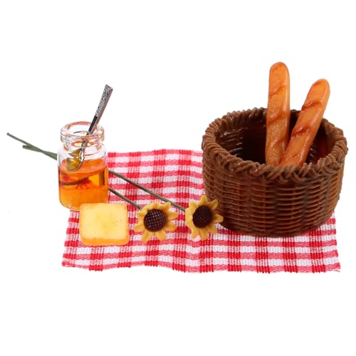MOLUCKFU 1 Set Miniatur Brot Modell Kit Mini Brot Korb Miniatur Brot Korb Modell Puppenhaus Brot Korb Dekoration Für Foto Requisiten Und Rollenspiele von MOLUCKFU