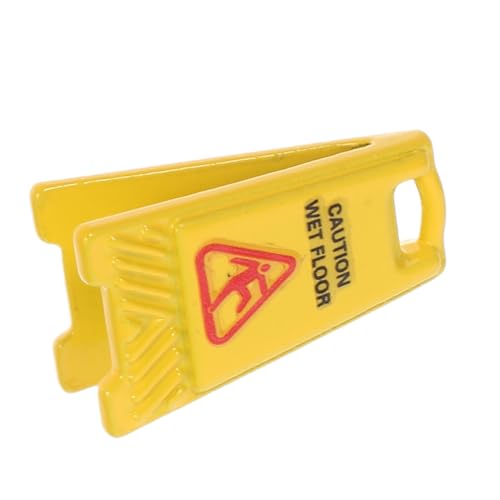 MOLUCKFU Miniatur-Warnschild „Nasser Boden“: Miniatur-Warnschild Aus Legierung Für Puppenhäuser – Miniatur-Warnschild „Vorsicht Nasser Boden“ Für Puppenhauszubehör, Modellsammler von MOLUCKFU