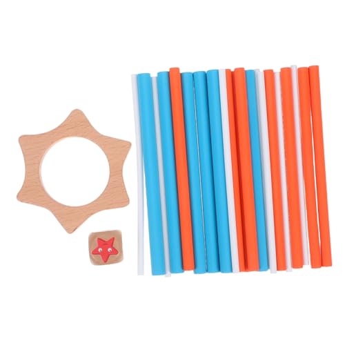 MOLUCKFU Montessori Holzbalancierstab Spiel Buntes Geduld Trainingsspiel für Erwachsene Tragbares Lernspielzeug Koordination und Farbenerkennung bei Familie Party und Reise von MOLUCKFU