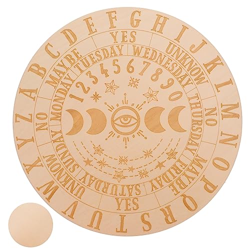 MOLUCKFU Muster MDF Wahrsagependelbrett Holzplatte Pendel Buchstabenbrett Wahrsageteile Wicca Altarbedarf Praktisches Wahrsagebrett Hölzernes Pendelbrett Wahrsagewerkzeug von MOLUCKFU