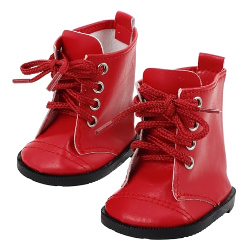 MOLUCKFU PU Leder Puppenschuhe für Mädchenpuppen Puppenstiefel Einfach Anzuziehen Vielseitiges Zubehör für Puppenkleidung Schuhe für Puppenoutfits von MOLUCKFU