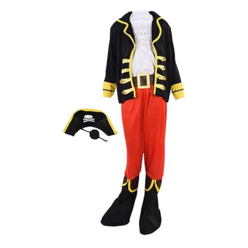 MOLUCKFU Piratenkostüm Für Kinder Piratenkostüm Für Kleinkinder Piraten-Cosplay Größe L Halloween-Party-Outfit von MOLUCKFU