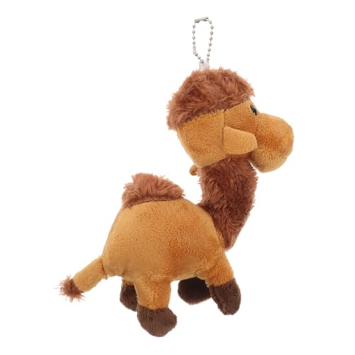 MOLUCKFU Plüsch Kamel Schlüsselanhänger Gefülltes Stofftier Taschenanhänger Für Schulrucksack Charm Geschenkidee Für Geburtstag Party Dekoration Hellbraun von MOLUCKFU