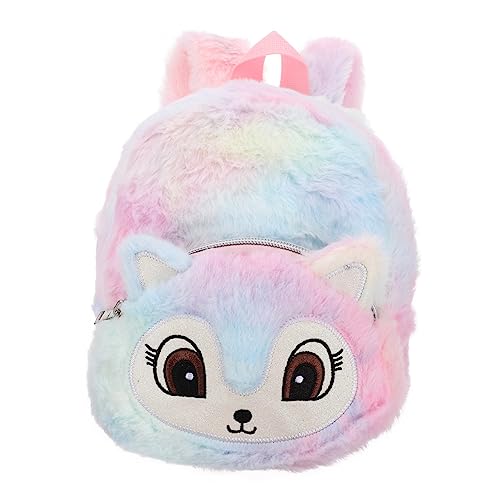 MOLUCKFU Plüsch-Schultasche Für Kinder Lässiger Plüschrucksack Mit Reißverschluss Aufbewahrungstasche Für Büchertasche von MOLUCKFU