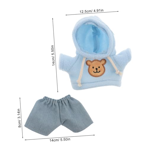 MOLUCKFU Plüschbär Kleidung Set Weiches Kuscheltier Outfit Hoodie und Jeans Puppenkleidung Set Niedliche Anziehsachen für Stofftiere Geschenk von MOLUCKFU